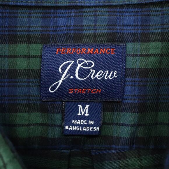 J Crew Shirt Mens Medium Green Blue Plaid Performance Stretch Casual - Picture 3 of 15
